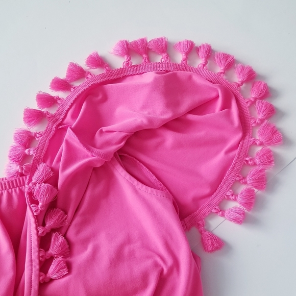 LILLY PULITZER La Fortuna Off-The-Shoulder Romper Pink Small - Picture 9 of 12